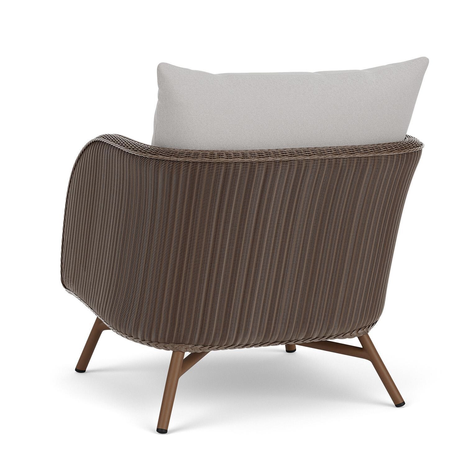 Lloyd Flanders Essence Lounge Chair W/Tundra Dove Fabric - Bark Finish - Back Left thumbnail