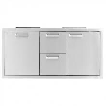 BBQGuys.com Sonoma Series 42-Inch Stainless Steel Door, Double Drawer & Roll-Out Trash Bin Combo