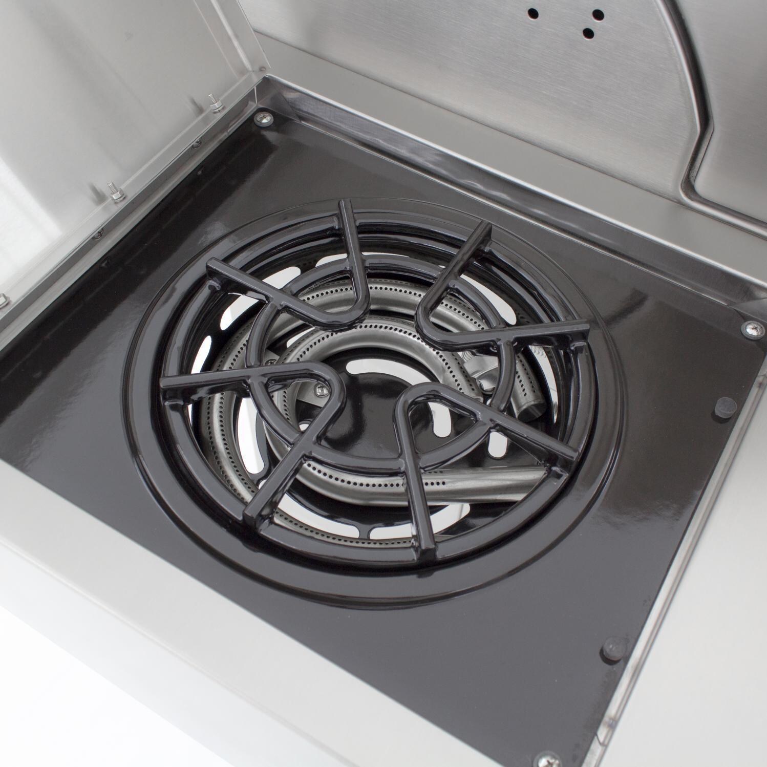 Saber Premium R67SC0017 670 40-Inch 4-Burner Infrared Propane Gas Grill With Side Burner - Double Side Burner Close-up thumbnail