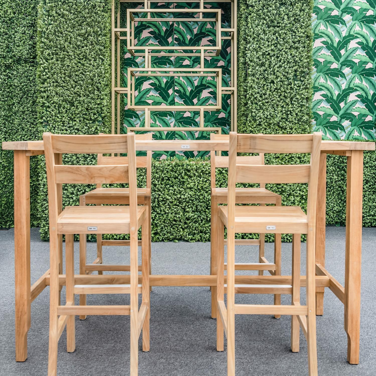 Teak + Table Friday Bar Table - Rectangle - In Outdoor Dining Set - Lifestyle thumbnail