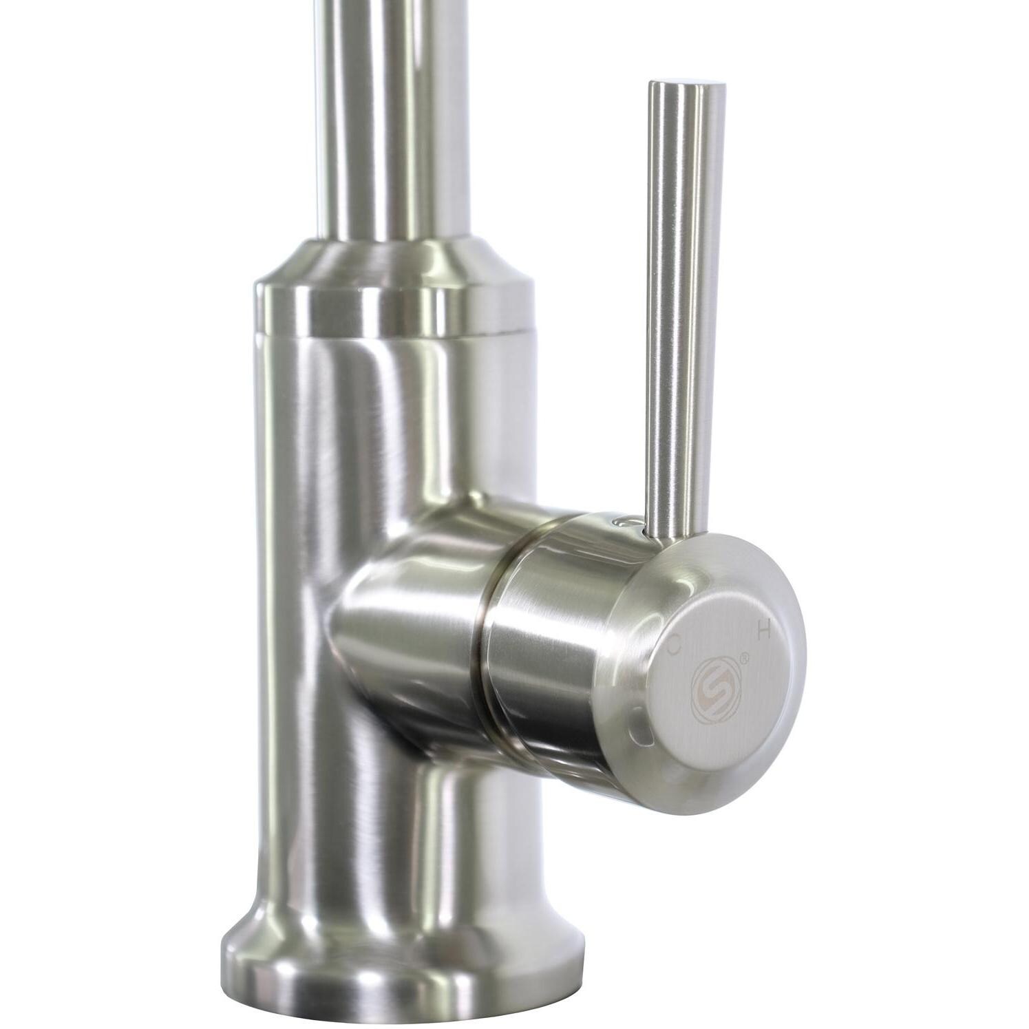 BBQGuys Signature - BBQ-N88486-BN - Single Handle Pull-Out Gooseneck Faucet - Handle Detail thumbnail