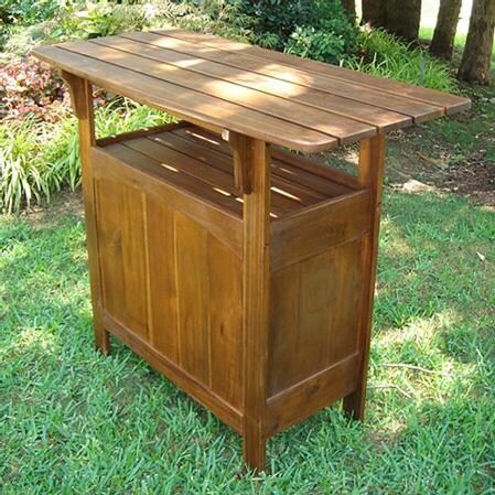 International Caravan Aragon Wood Patio Bar Table thumbnail