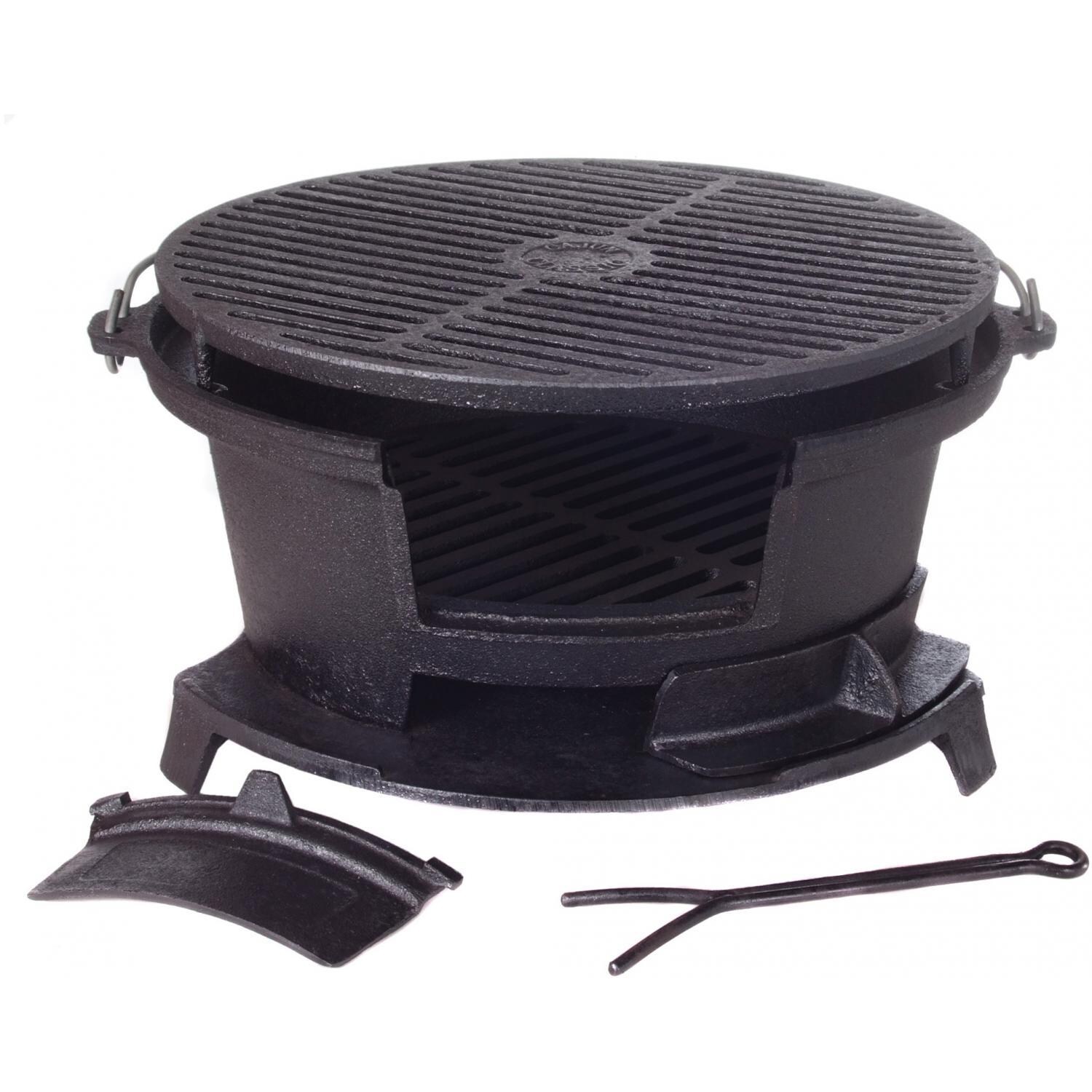Cajun Cookware Charcoal Hibachi Grill - Removable Charcoal Door and Grid Lifter thumbnail