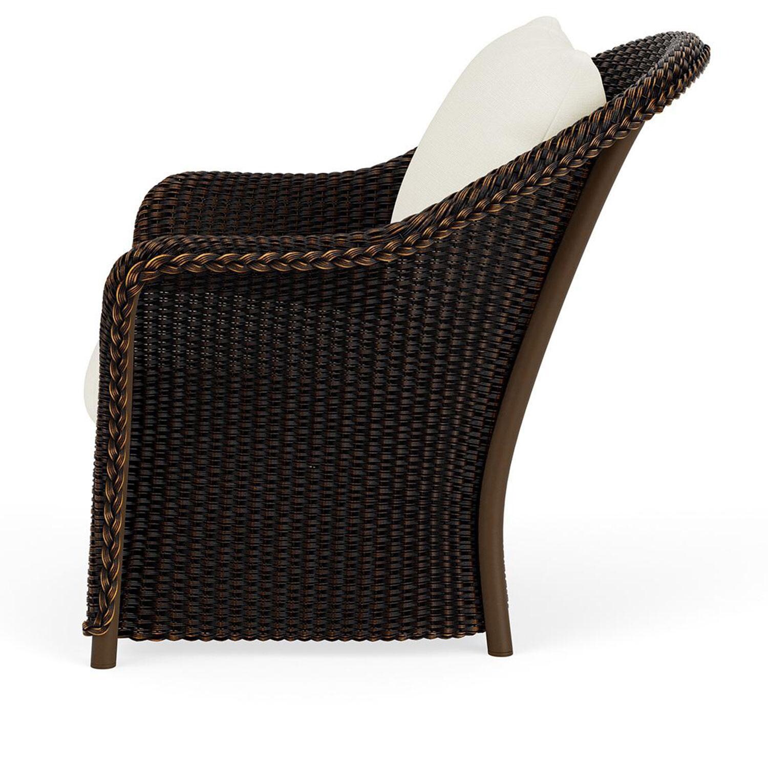 Lloyd Flanders Weekend Retreat Lounge Chair in Mink Finish W/ Sailcloth Salt Fabric - Side thumbnail