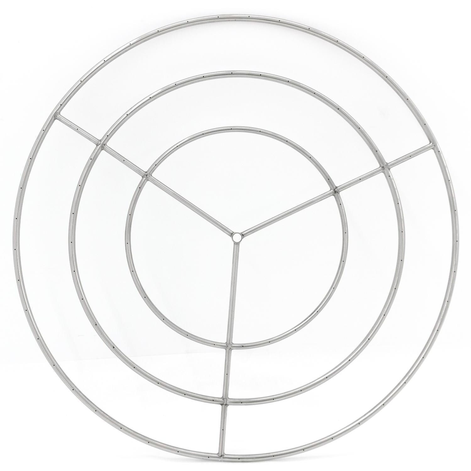  BBQGuys Signature Series 48-Inch Three-Spoke Round Triple-Ring Burner - Stainless Steel - Top view thumbnail