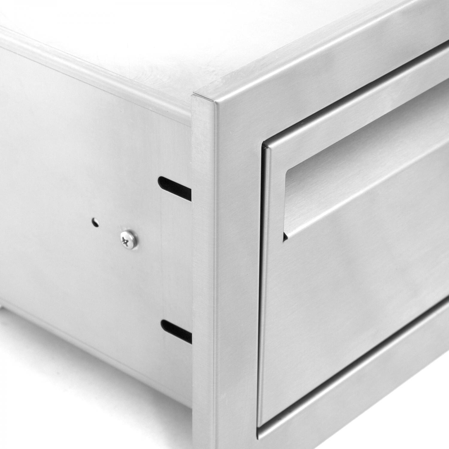 BBQGuys.com Aspen Series 20-Inch Stainless Steel Single Access Drawer - Corner Detail thumbnail