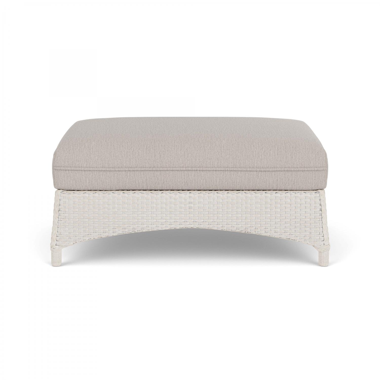 Lloyd Flanders Mandalay Large Ottoman in Antique White Finish with Remy Cloud Fabric thumbnail
