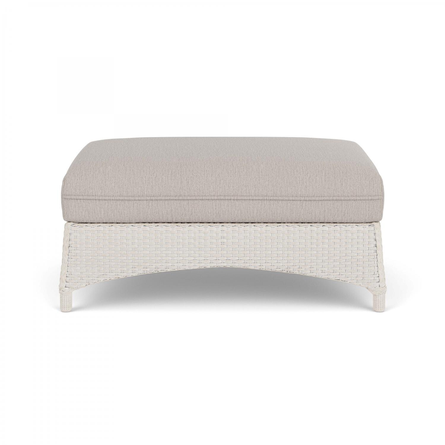 Lloyd Flanders Mandalay Large Ottoman in Antique White Finish with Remy Cloud Fabric thumbnail