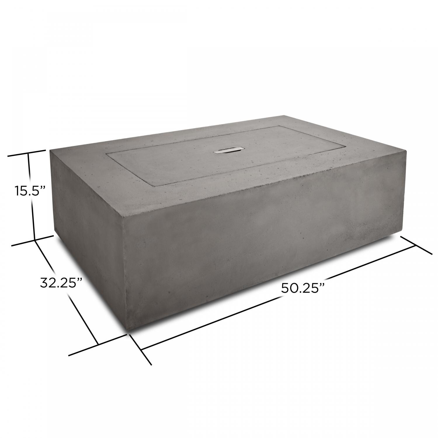 Real Flame Baltic 50-Inch Glacier Gray Fire Pit Table - Dimensions thumbnail