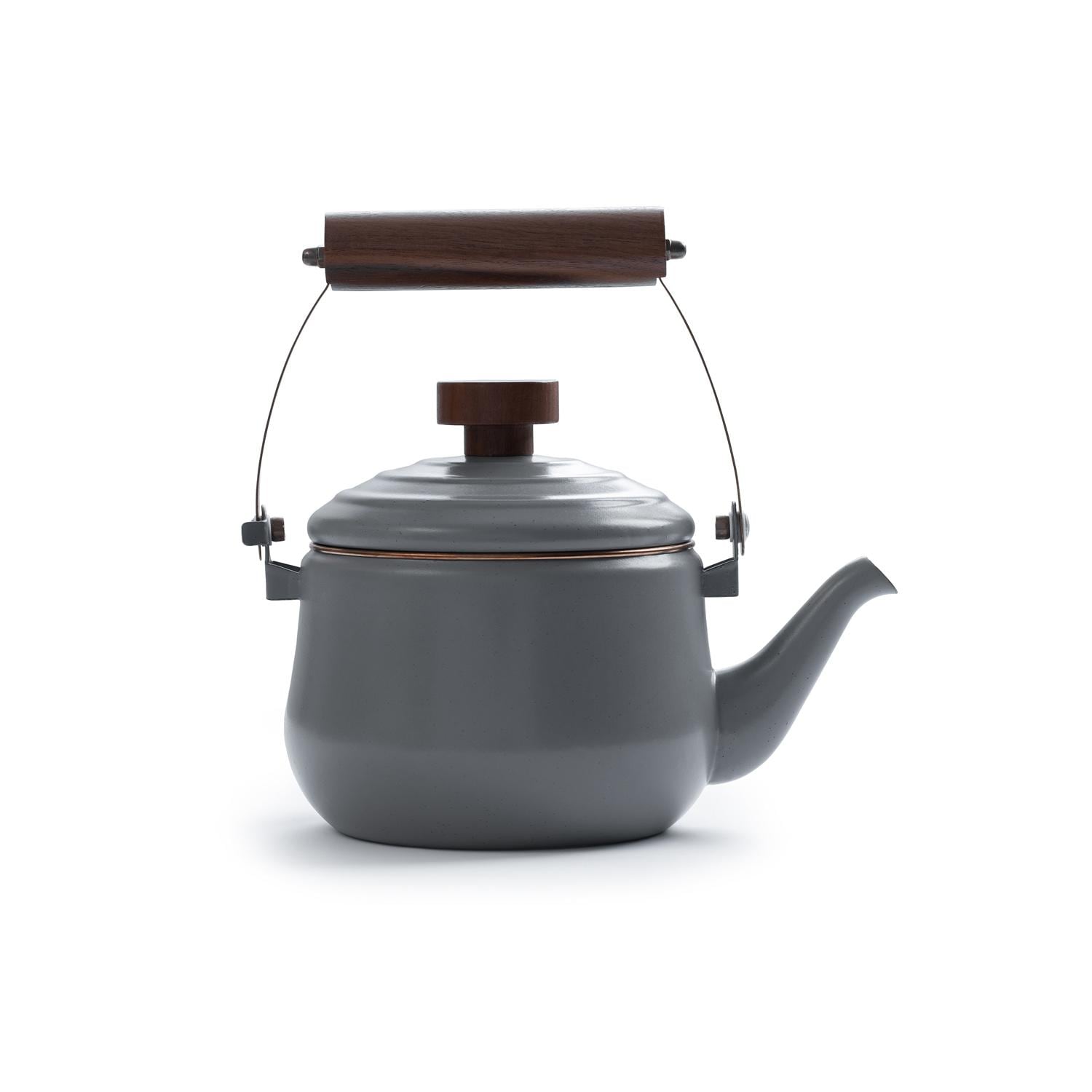 Barebones Living CKW-379 Enamel Teapot - Slate Gray thumbnail
