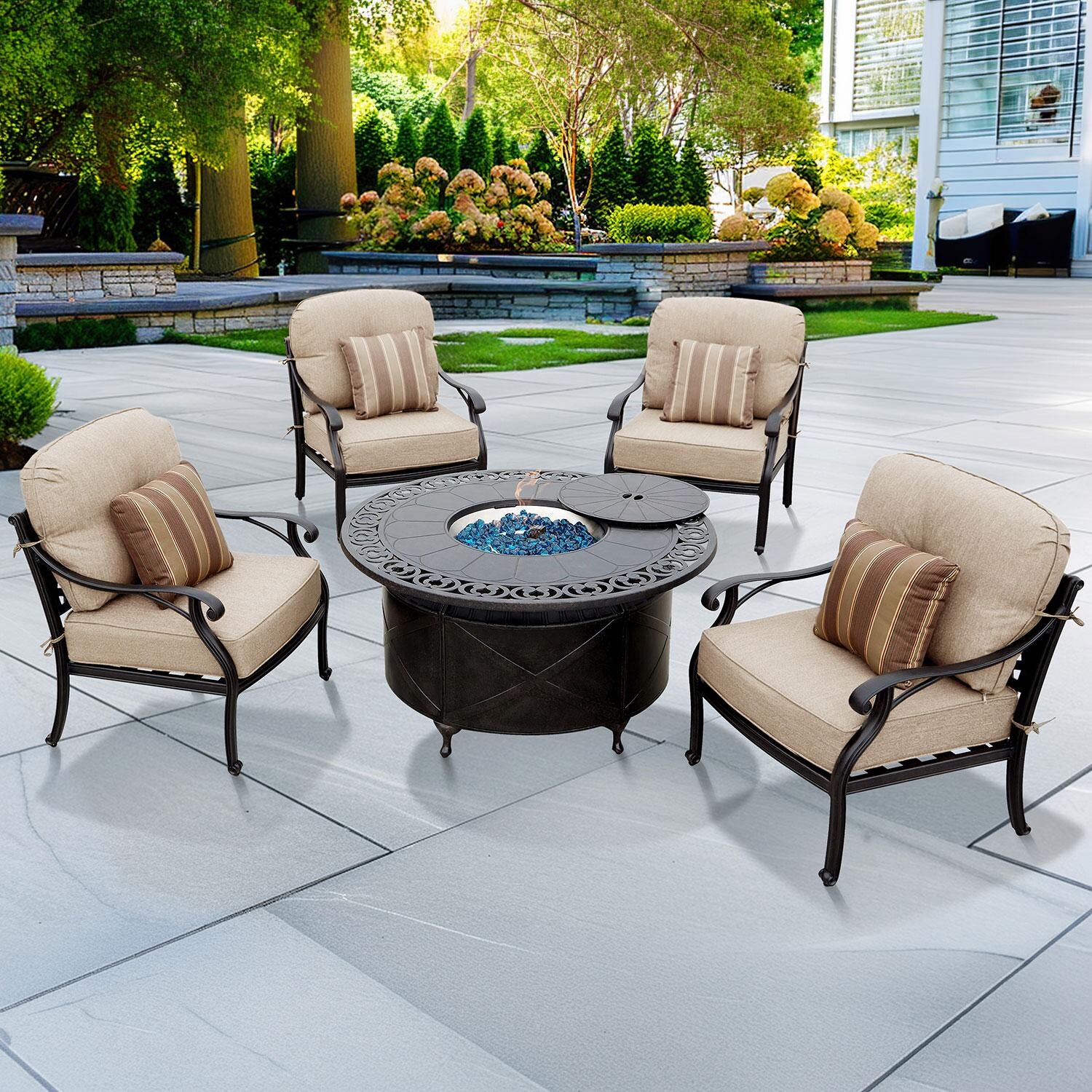 Darlee Nassau Patio Club Chair with Cushions (Set of 4) - Set - Lifestyle thumbnail