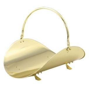 UniFlame 19in. Triple Plated Polished Brass Woodbasket