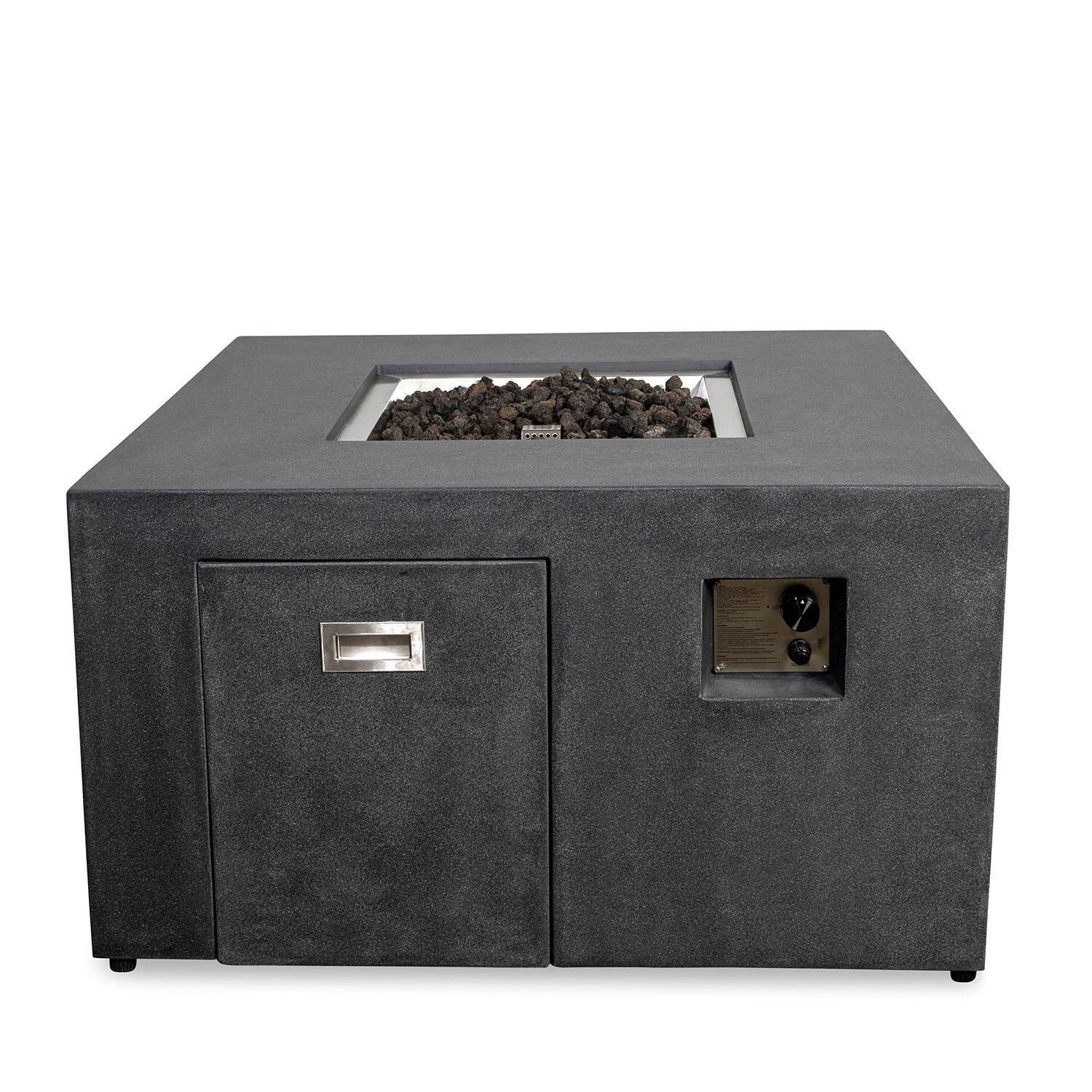 Glenwood 42-in Square Concrete Propane Fire Pit in Graphite by Lakeview Outdoor Designs - Off - White Background thumbnail
