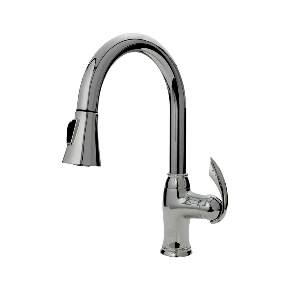 SIR Faucets Single Handle Pull Down Hot/Cold Faucet Chrome BBQGuys