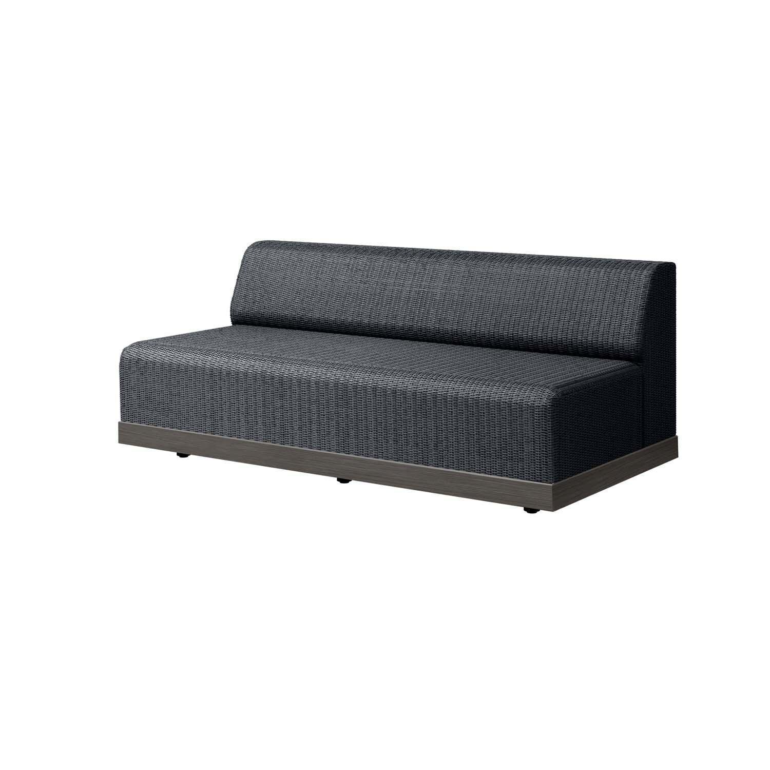 Grande 2 Person Wicker Sofa in Coal/Smoke By Ebel - White Background thumbnail
