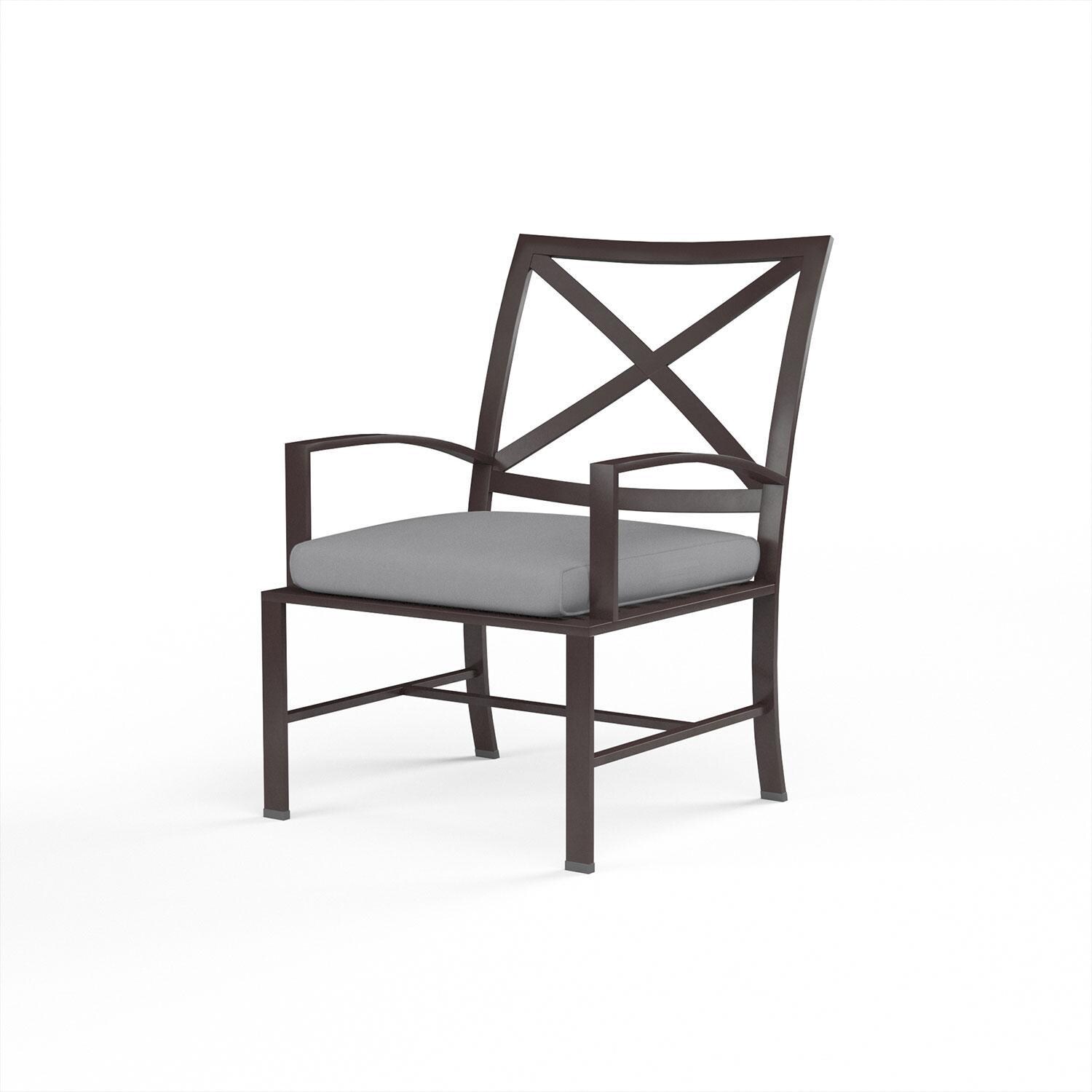 La Jolla Aluminum Patio Dining Chair in Canvas Granite w/ Self Welt By Sunset West - Display - White Background thumbnail