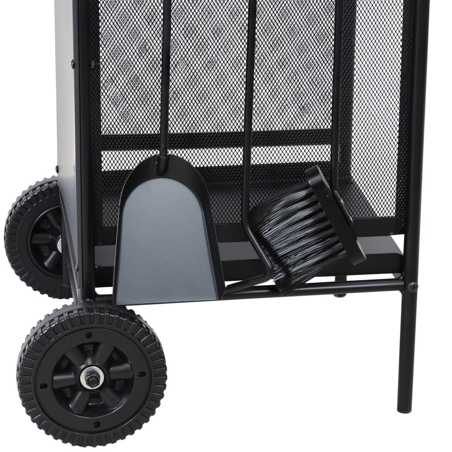 Ultimate Patio SC-GWC-463 Steel 4-Piece Fireplace Log Holder & Tool Set - Base Close-Up thumbnail