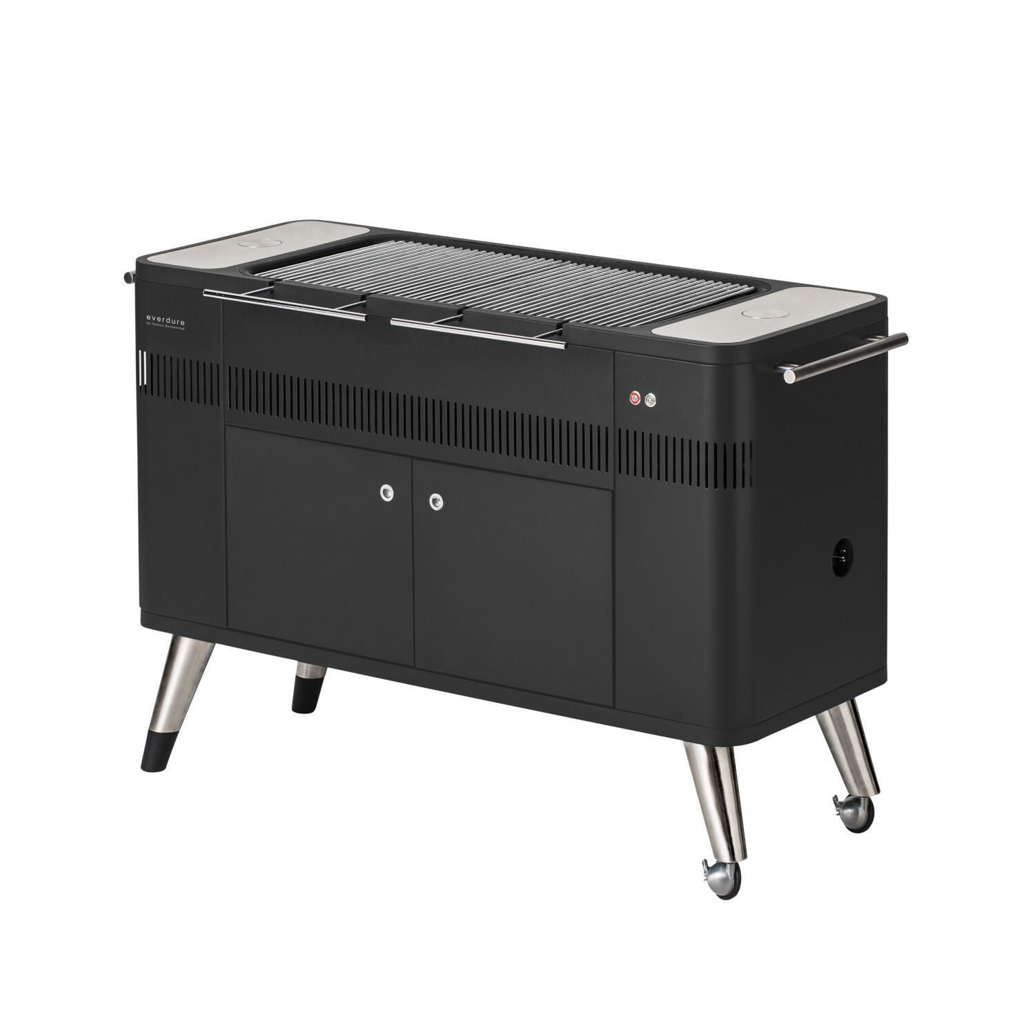 Everdure HUB I 54-Inch Charcoal Grill W/ Rotisserie & Electronic Ignition - Matte Black - HBCE2BBUS