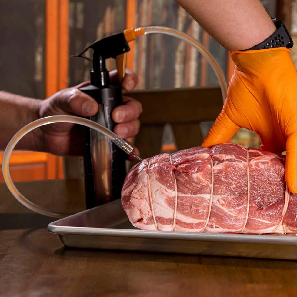 Oklahoma Joe's 2-in-1 Spray Bottle Injector - Injector In Use - Lifestyle thumbnail