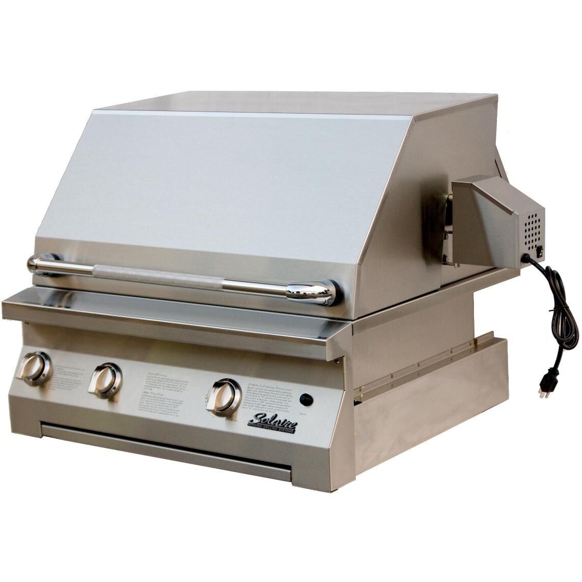Solaire 30 Inch Built-In InfraVection Grill With One Infrared Burner And Rotisserie - Hood Closed thumbnail