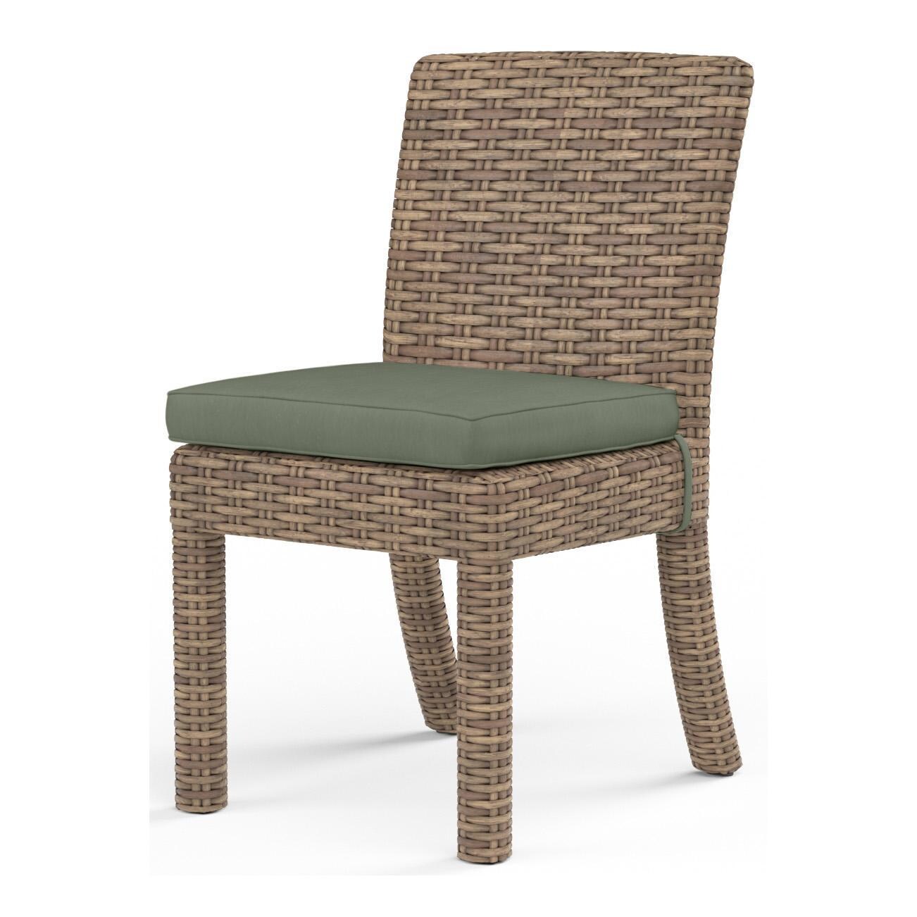 Havana Wicker Dining Side Chair in Tobacco/Cast Sage by Sunset West