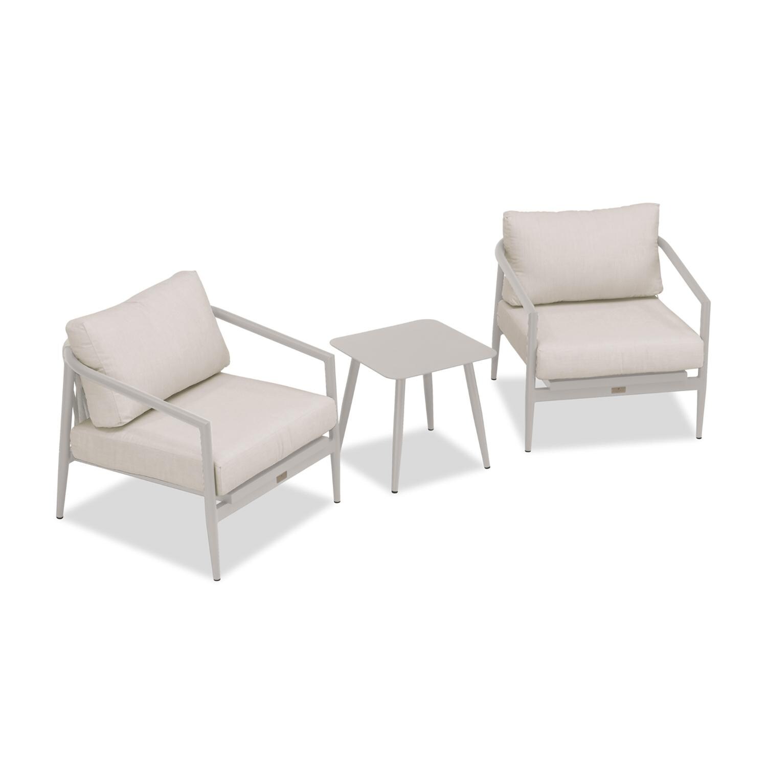 Lakeview Midnight Cove 3 Pc Aluminum Club Chair Seating Set in Urban Stone/Carrera/Cast Silver - Top - White Background thumbnail