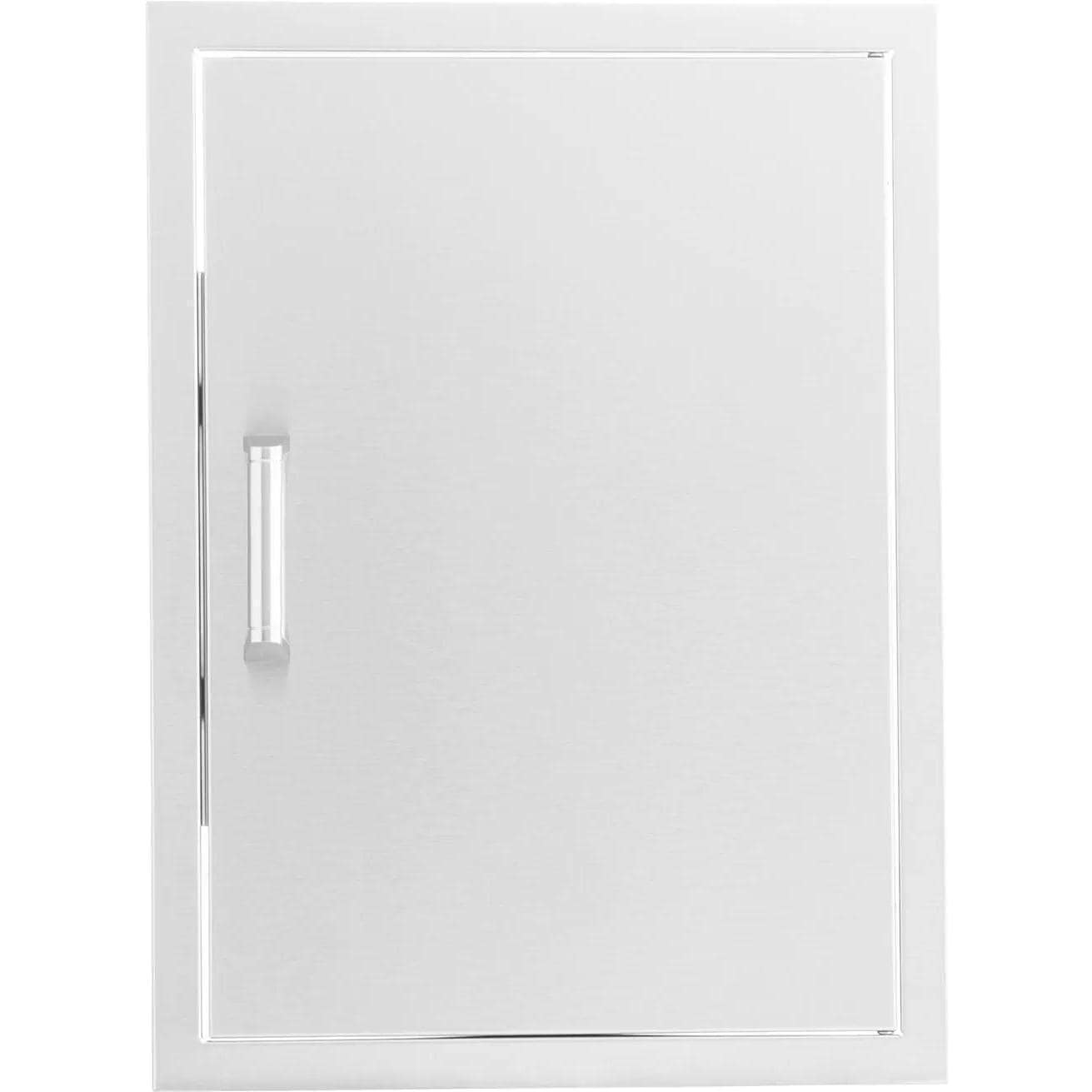 BBQGuys Signature 21 Inch Stainless Steel Reversible Single Access Door - Vertical - White Background thumbnail