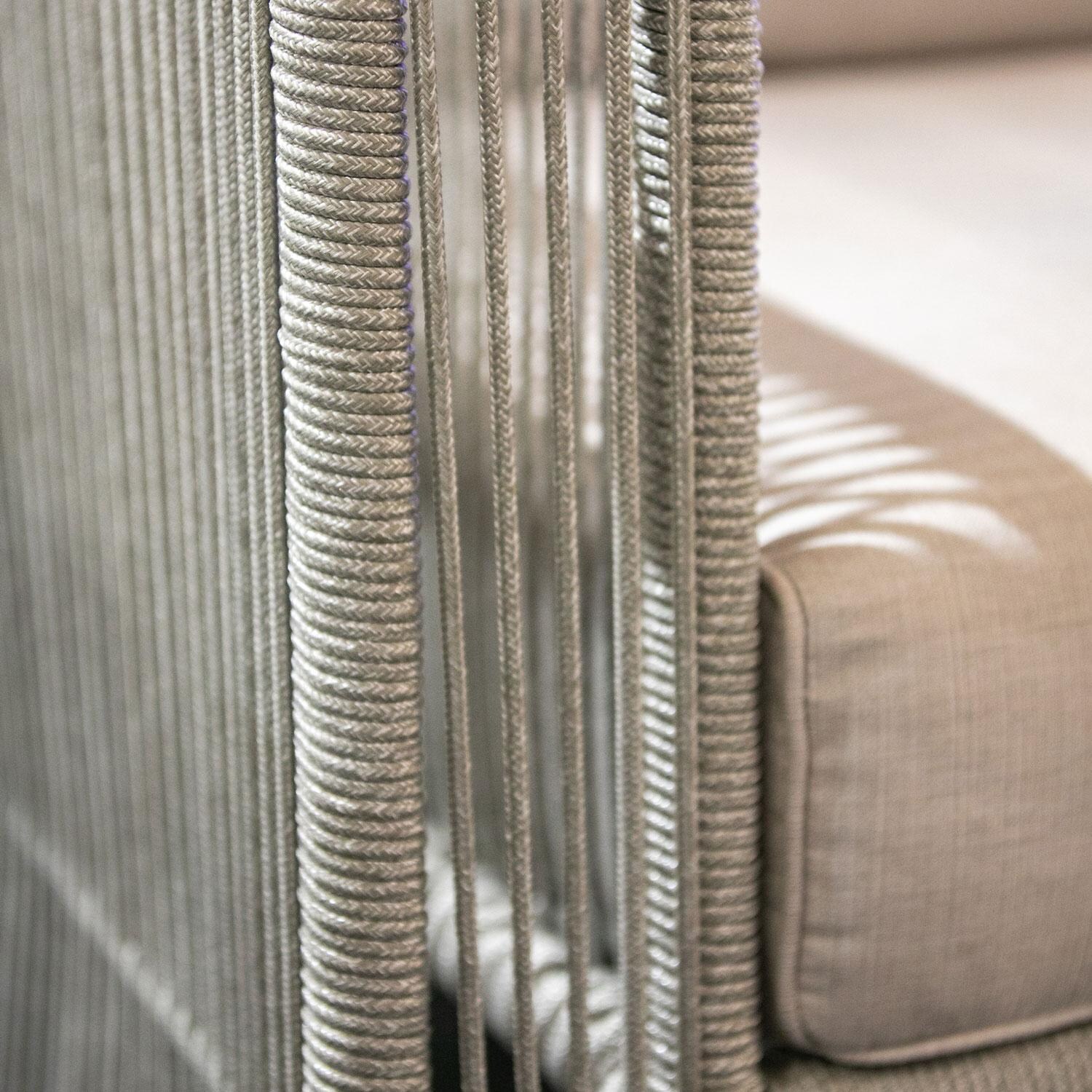 Miami Olefin Rope Patio Sofa in Dupione Celeste w/ Self Welt by Sunset West - Olefin Rope - Detail thumbnail