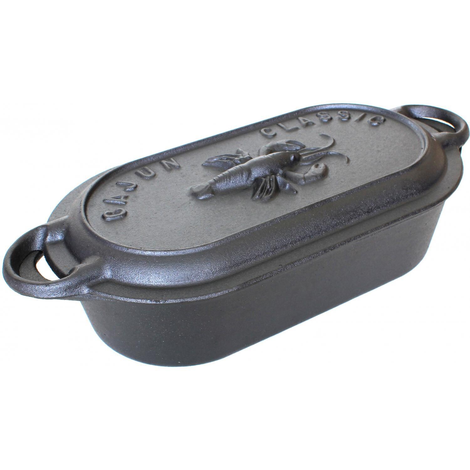 Cajun Cookware 8-Quart Unseasoned Cast Iron Casserole Pot With Crawfish Lid - GL10485 thumbnail
