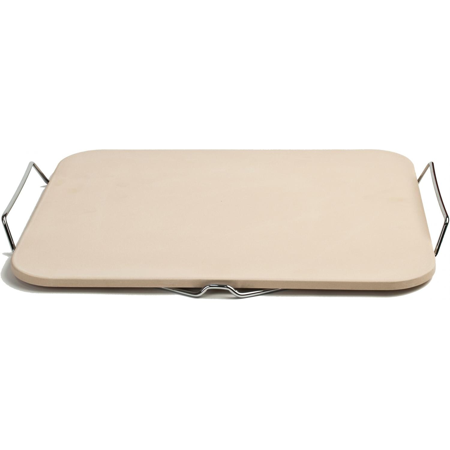 Rectangular 15-Inch Pizza Stone With Wire Frame thumbnail