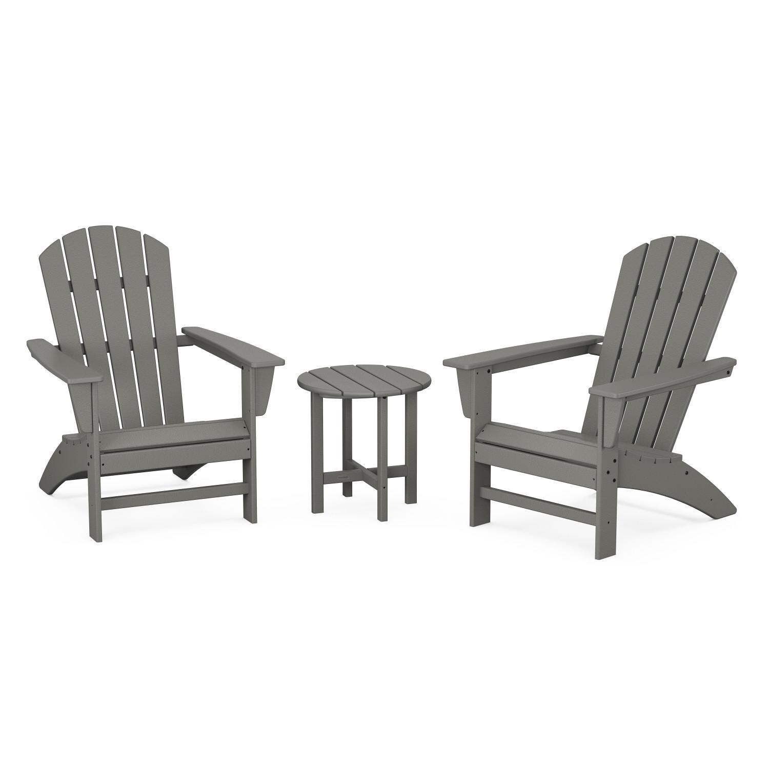 POLYWOOD PWS498-1-GY Nautical 3-Piece Adirondack Set thumbnail