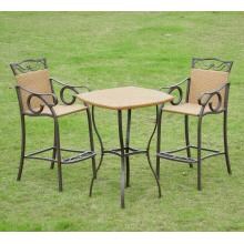 International Caravan Valencia 2-Person Resin Wicker Patio Bar Set - Matte Brown image