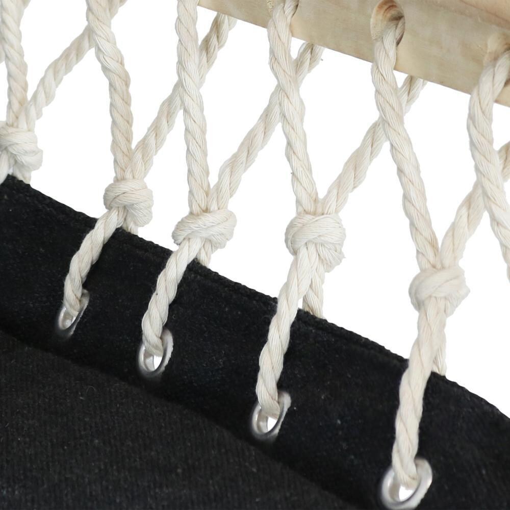 Ultimate Patio Polycotton Hammock Chair w/ Armrests - Storm - Rope Detail thumbnail