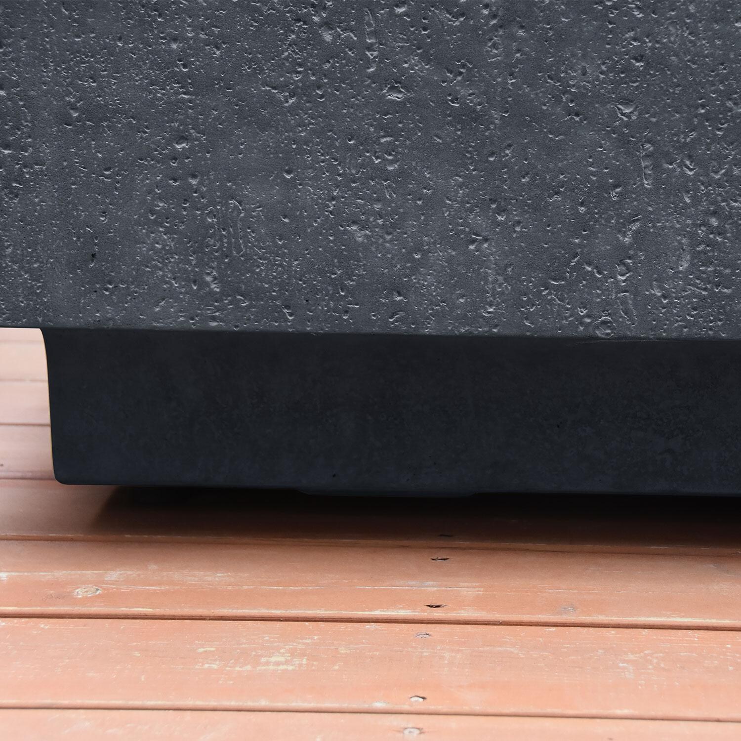 Elementi Metropolis 56-Inch Rectangle Propane Fire Pit Table - Dark Gray - OFG104DG-LP - Bottom - Detail thumbnail