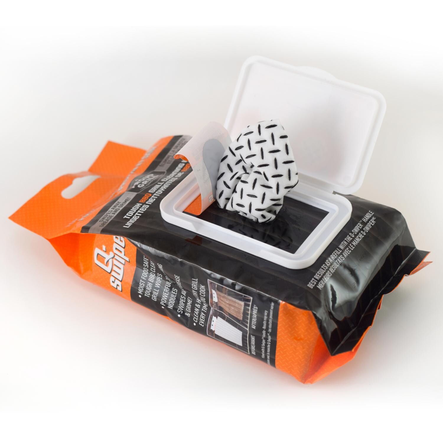 Proud Grill Company 2400C Q-Swiper Grill Cleaning Wipes 40ct - Open Package thumbnail