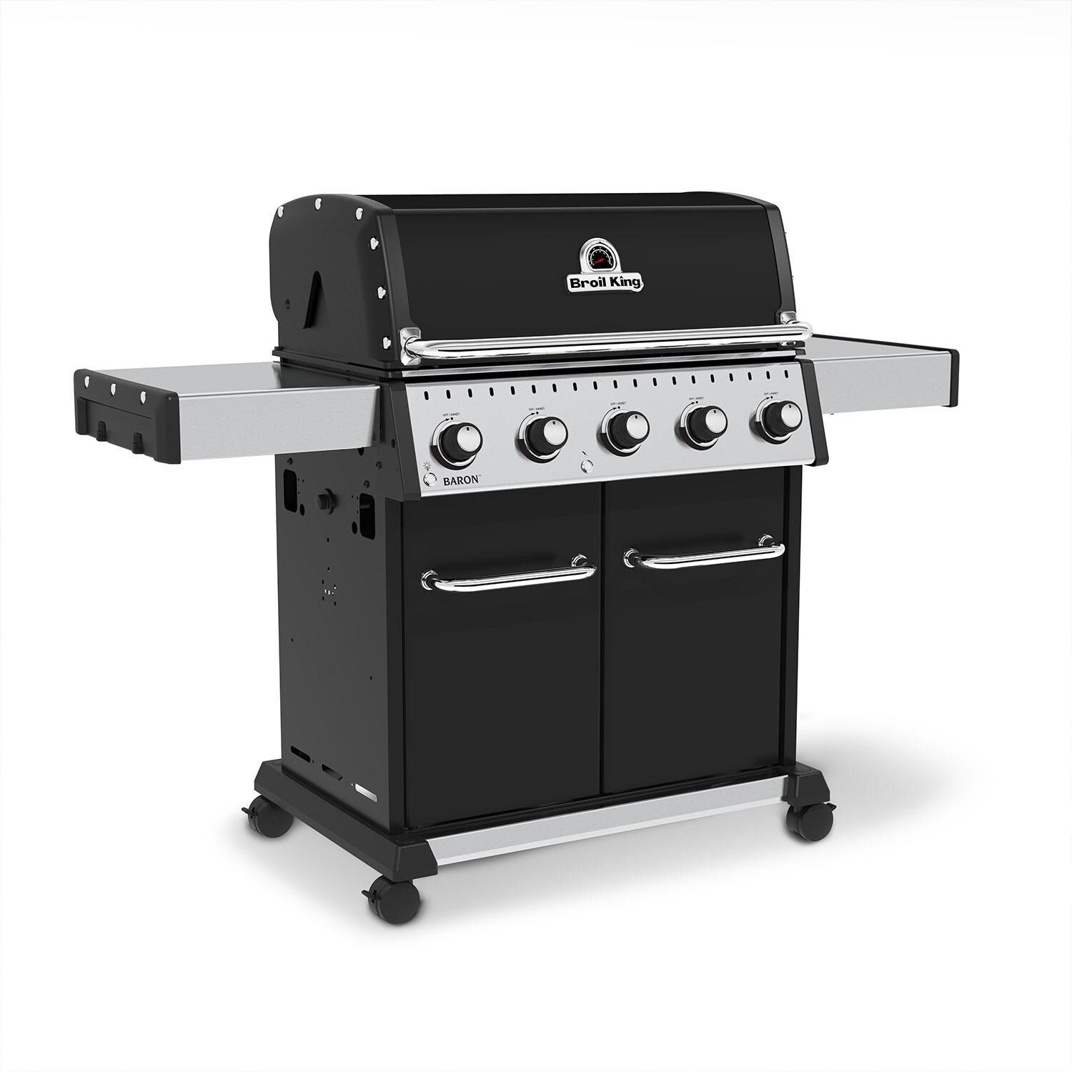 Broil King 876214 24 Inch Baron 520 PRO Propane Gas Grill - Lid Down - Angled Right - White Background thumbnail