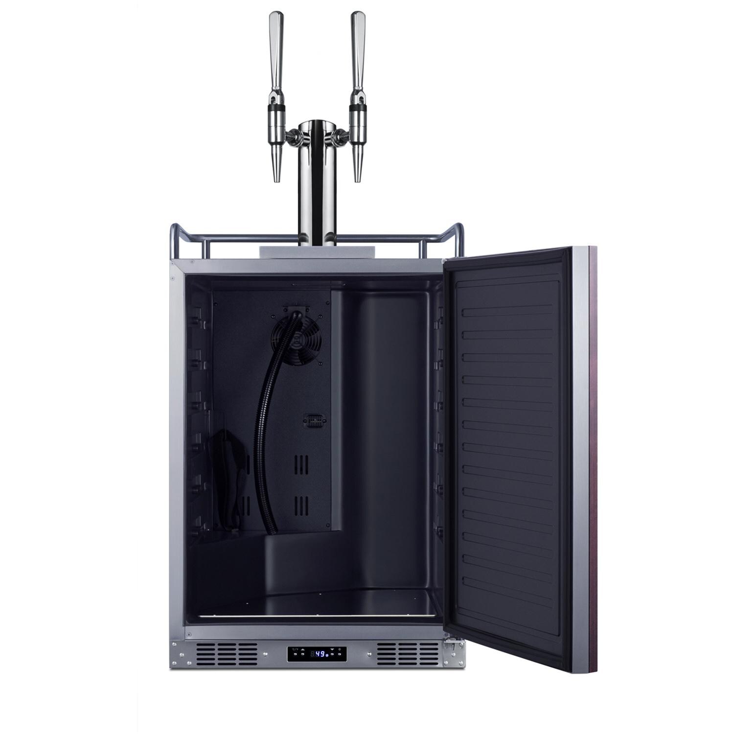 Summit SBC682PNRNCFTWIN 24-Inch 5.6 Cu. Ft. Built-In Nitro Coffee Kegerator - Custom Panel - Door Open thumbnail