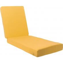 Sunbrella Canvas Buttercup Extra Long Outdoor Replacement Chaise Lounge Cushion W/ Knife Edge By BBQGuys