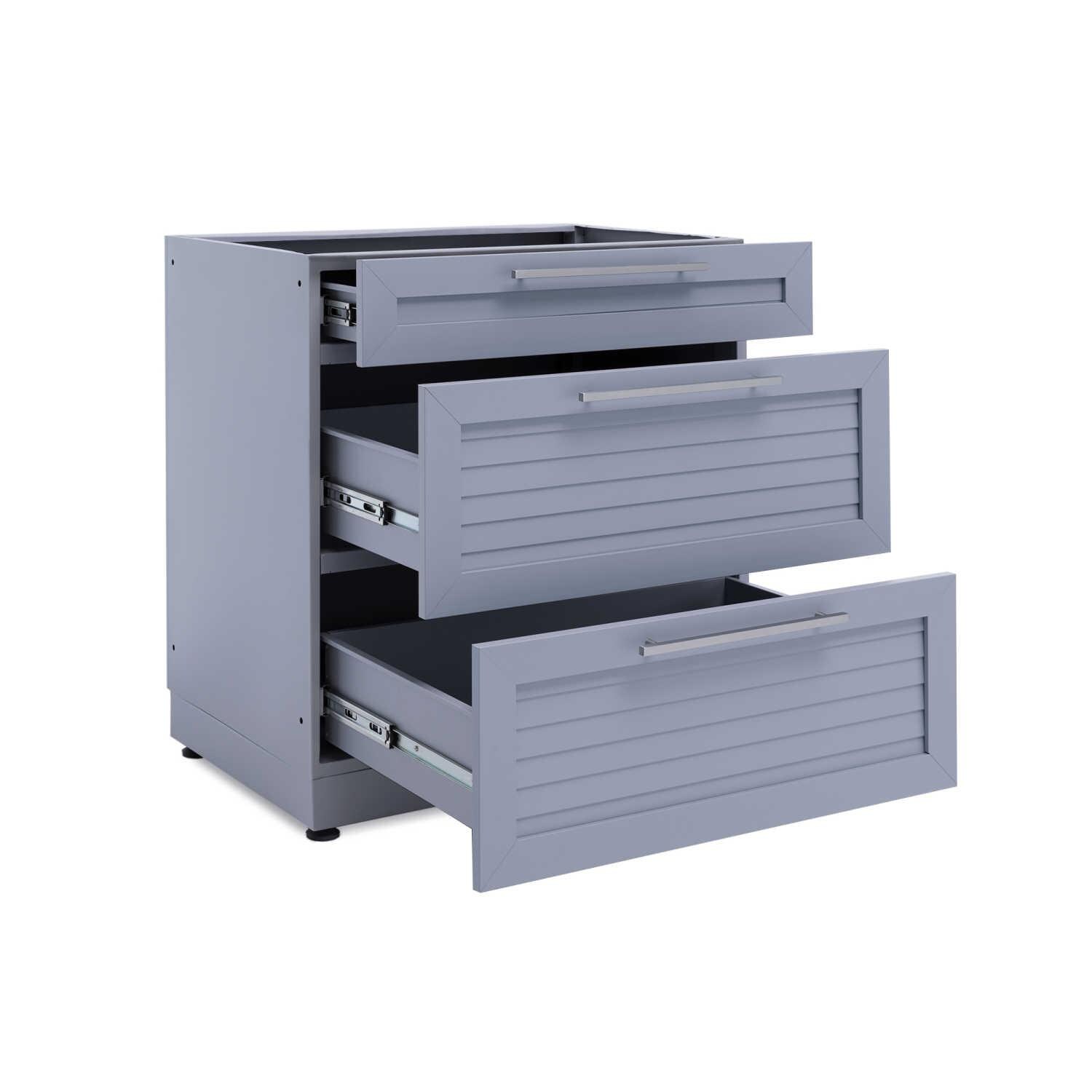 Newage Outdoor Kitchen Aluminum 32 Inch Triple Drawer Cabinet In