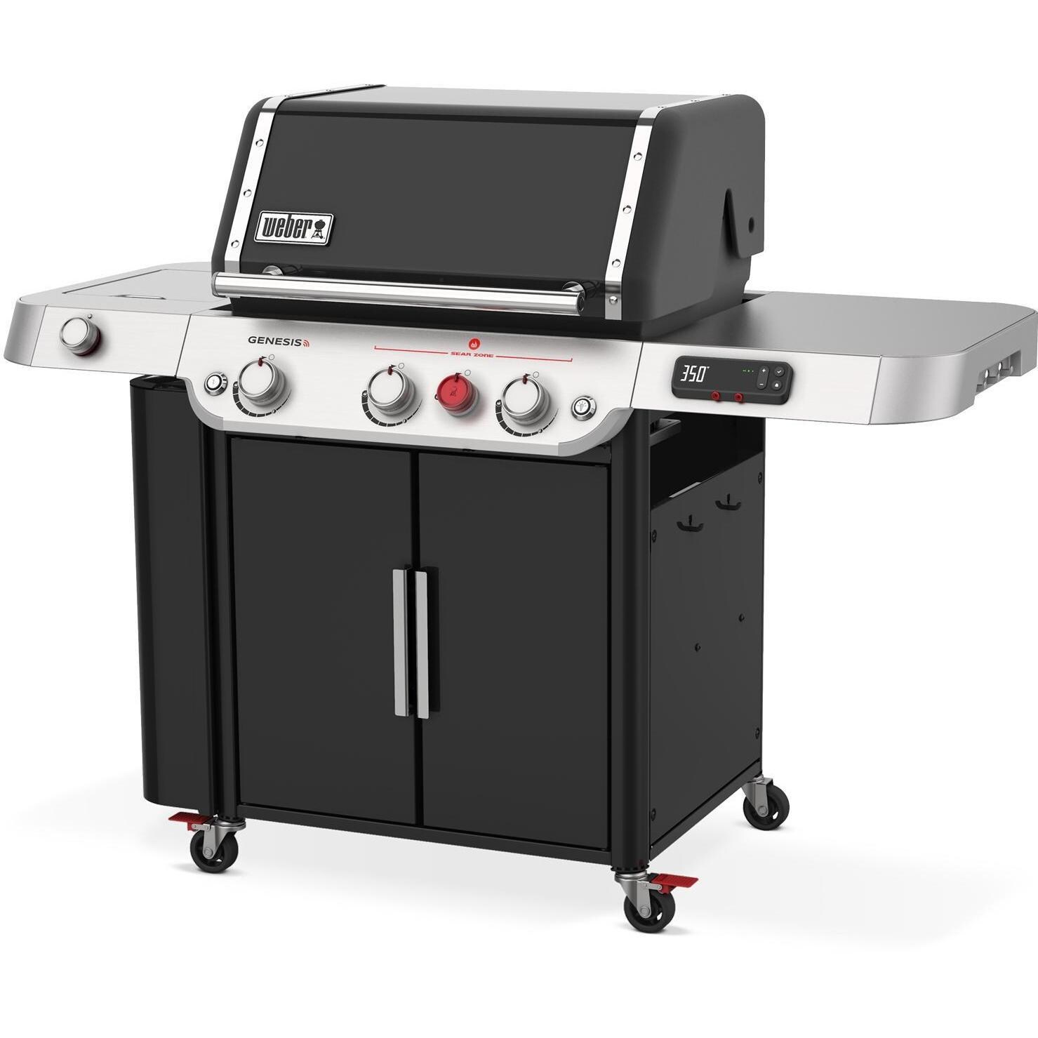 Weber GENESIS 35810001 EPX-335 Propane Gas Smart Grill with Sear Burner & Side Burner - Black - Right-Side Angled View - White Background thumbnail