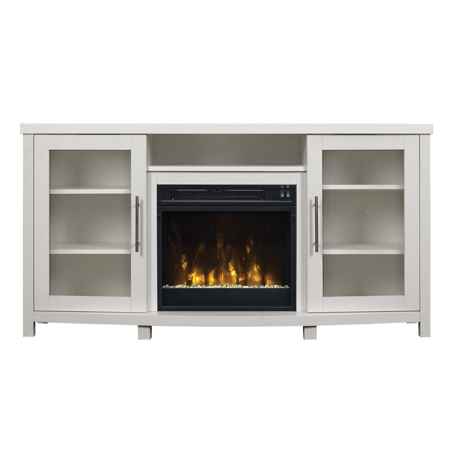 ClassicFlame Rossville TV Stand With Electric Fireplace Pure White