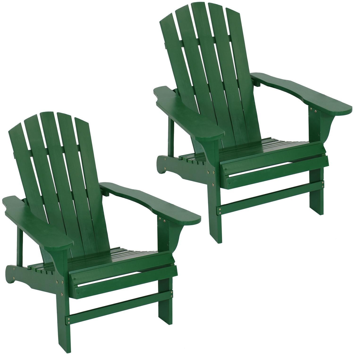 Ultimate Patio 2-Piece Wooden Adirondack Chair Set - Green thumbnail