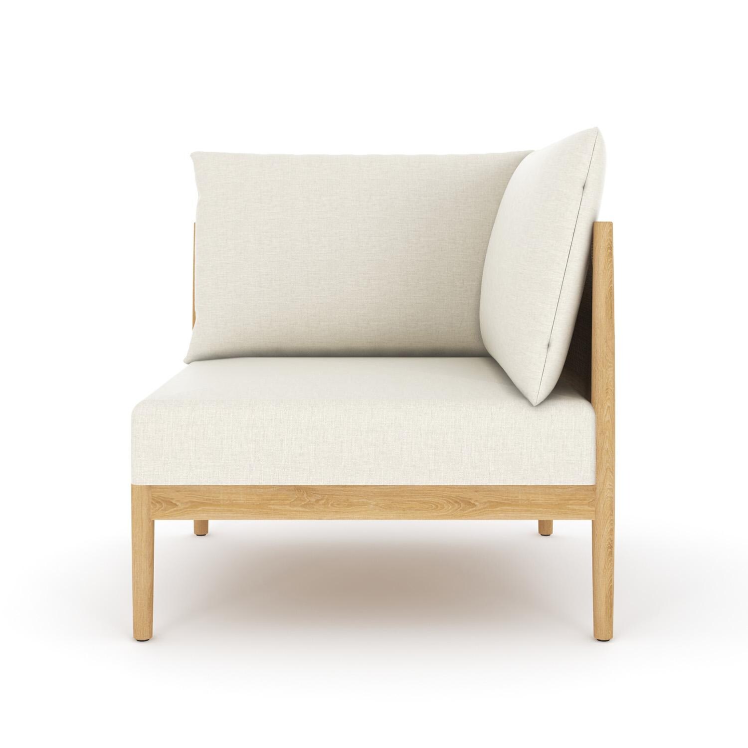Royal Teak Collection SLCRN San Lucas Teak Sectional Corner Chair - Front - White Background thumbnail