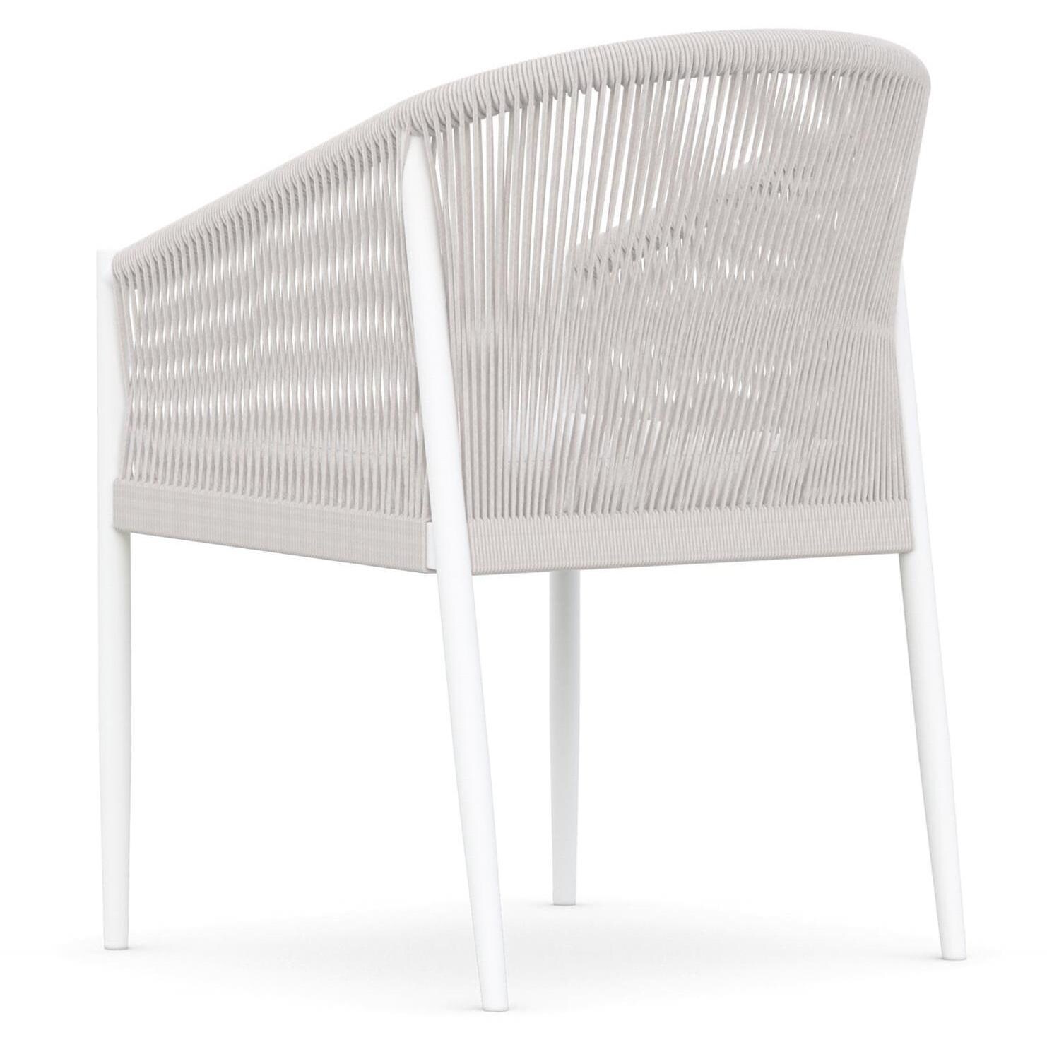 Azzurro Living Catalina Woven Rope Dining Chair in Sand/Cloud - Back - White Background thumbnail