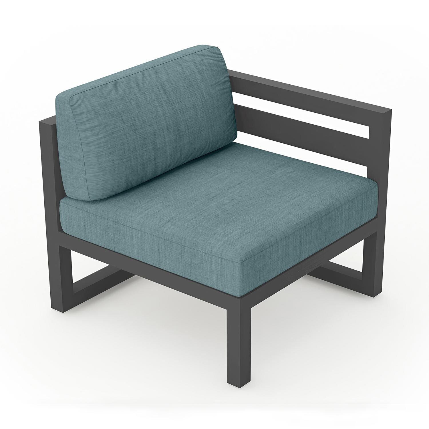 Misty Cove Right Arm Club Chair in Slate w/Cast Lagoon Cushions by Lakeview - Top Angle View - White Background thumbnail