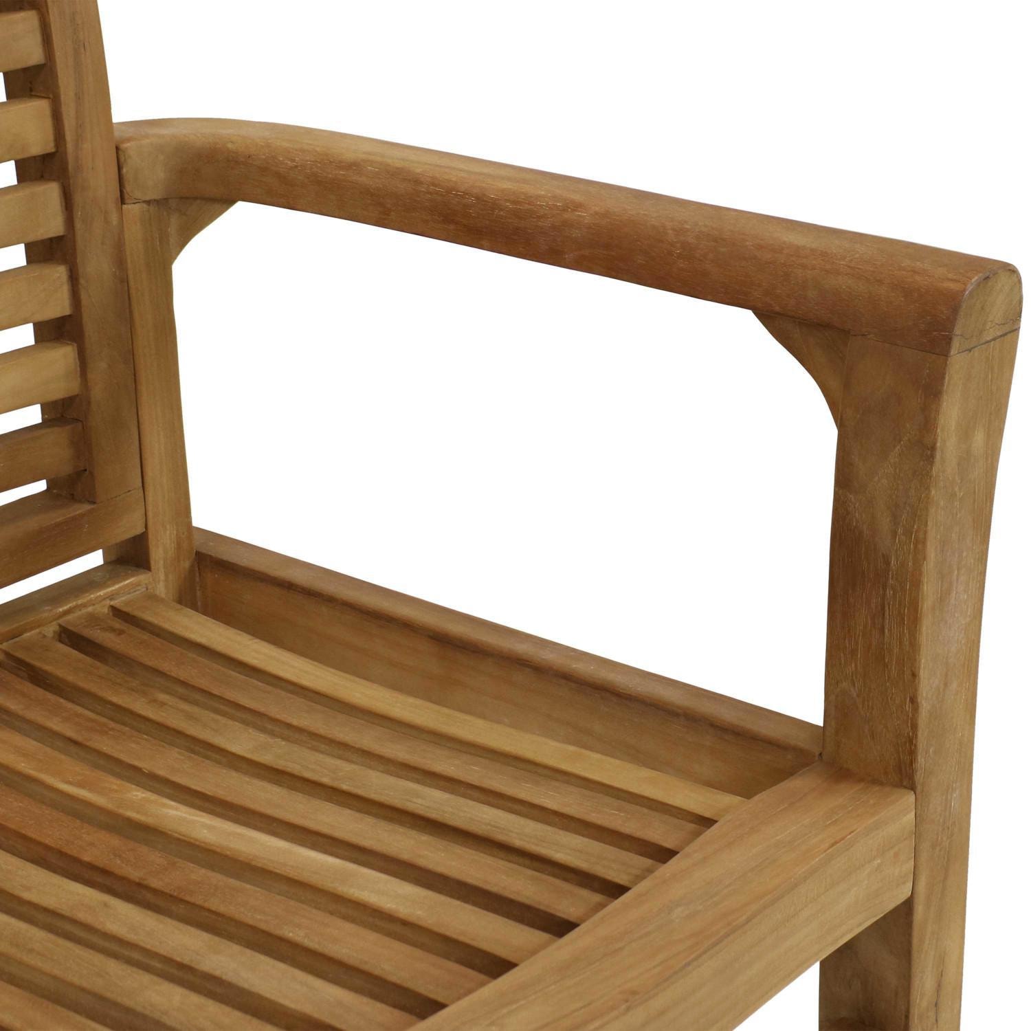 Ultimate Patio Teak Outdoor Patio Dining Armchair - Traditional Slat ...