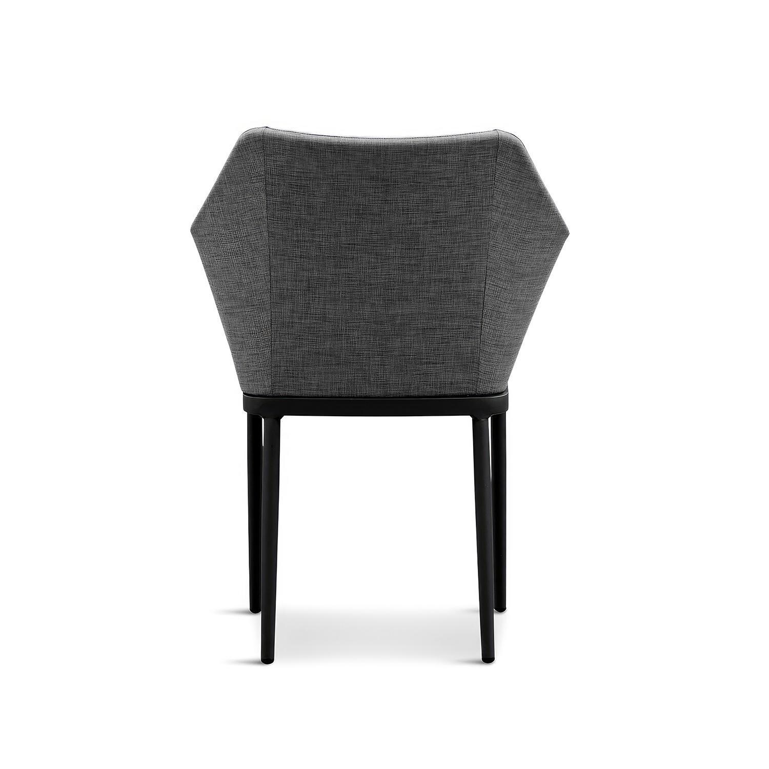 Starlook Bay Aluminum Dining Arm Chair in Black by Lakeview - Back - White Background thumbnail