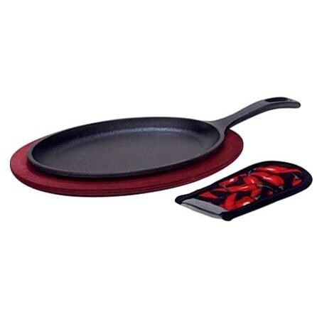Lodge Seasoned Cast Iron Fajita Set - LFSR3