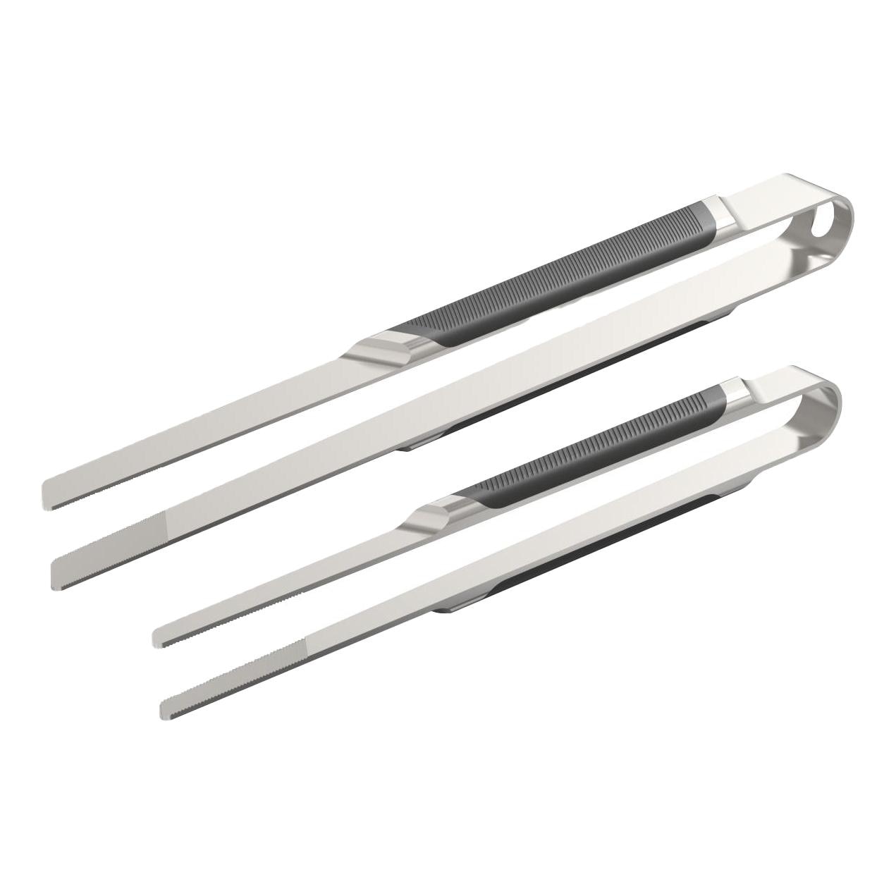 Everdure By Heston Blumenthal Brushed Stainless Steel Tweezers With Soft Grip - Large & Medium Set - HBTWEEZERL + HBTWEEZERM