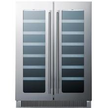Summit Classic 24-Inch 42 Bottle Dual Zone Wine Cellar / Cooler - Stainless Steel / Black Cabinet - CLFD24WC image